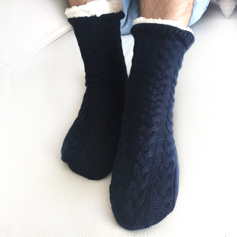 12 Pairs Slipper Socks Autumn Winter Home Floor Socks Adult Wool Socks Plus Velvet Thick Warm Socks, Sleep Socks Carpet